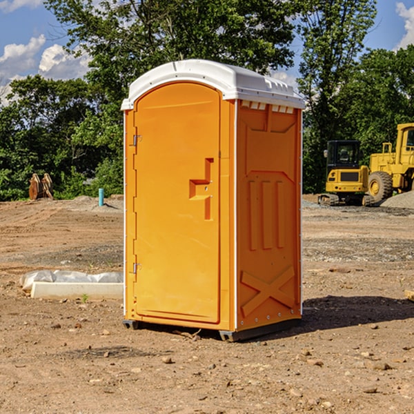 how often are the portable restrooms cleaned and serviced during a rental period in Grant County AR